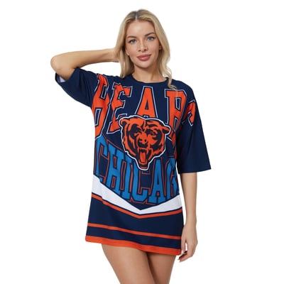 Chicago Bears Concepts Sport Women's Mosaic Knit Nightdress - Navy