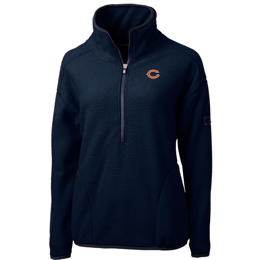 Chicago Bears Cutter & Buck Women's Cascade Eco Sherpa Fleece Half-Zip Pullover Jacket - Navy