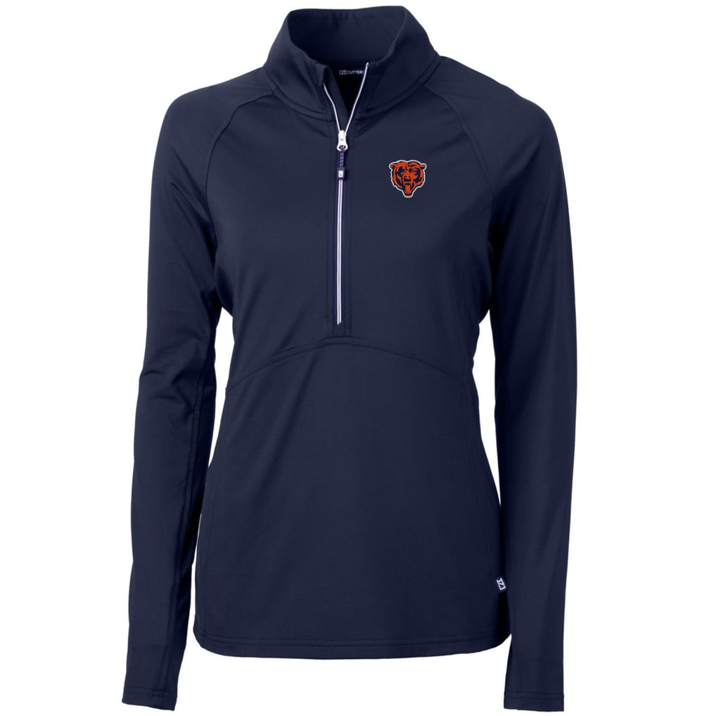 Chicago Bears Cutter & Buck Women's Throwback Logo Adapt Eco Knit Stretch Recycled Half-Zip Pullover Top - Navy