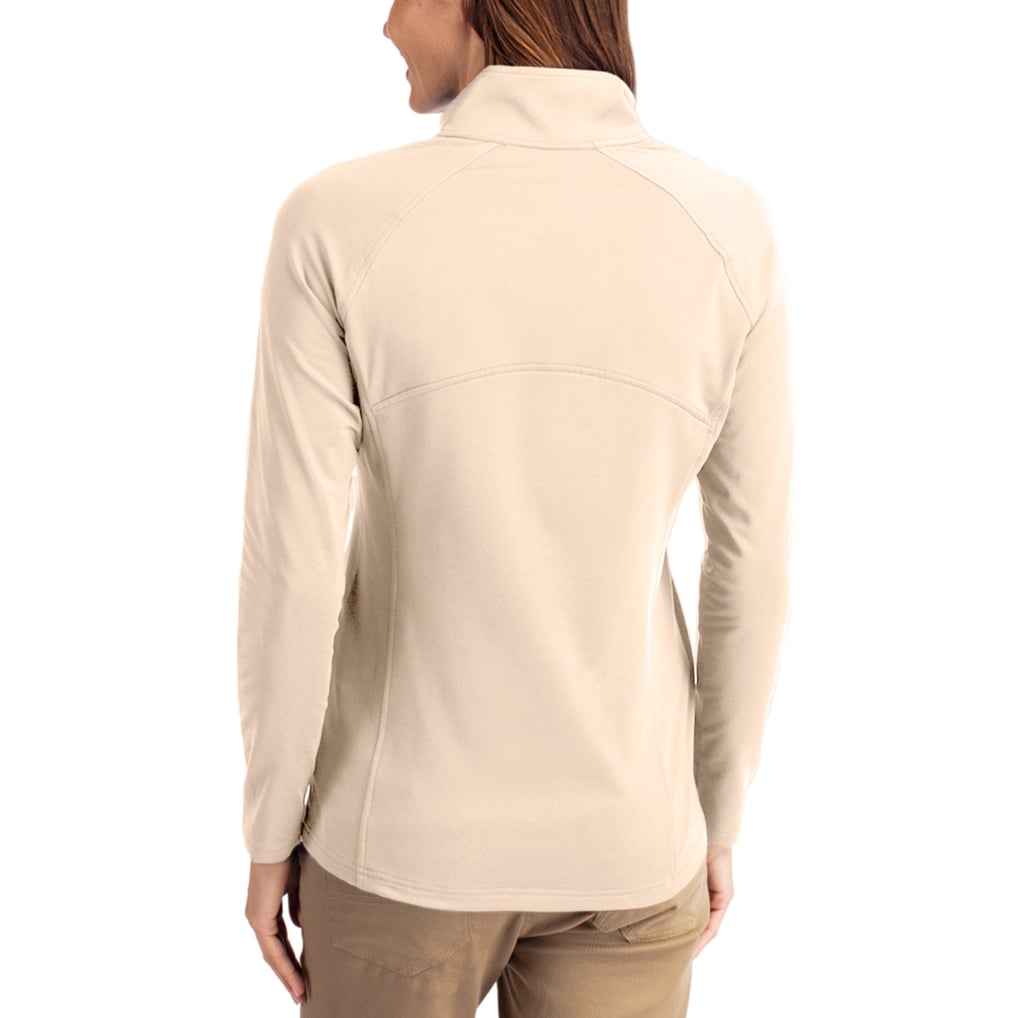 Chicago Bears Cutter & Buck Women's Adapt Eco Knit Stretch Recycled Raglan Half-Zip Pullover - Tan
