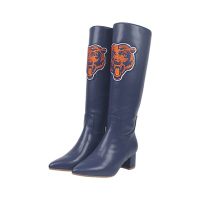  Chicago Bears FABGATING by Cuce Women's Vegan Leather Classic Team Boots - Navy