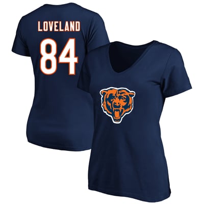Colston Loveland Chicago Bears Fanatics Women's Plus Size Name & Number V-Neck T-Shirt - Navy
