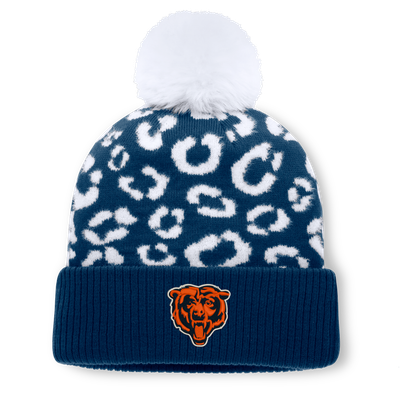 Chicago Bears Fanatics Women's Blur Cuffed Knit Hat with Pom - Navy