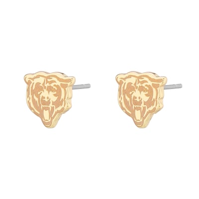  Chicago Bears LUV AJ Women's Logo Stud Earrings - Gold