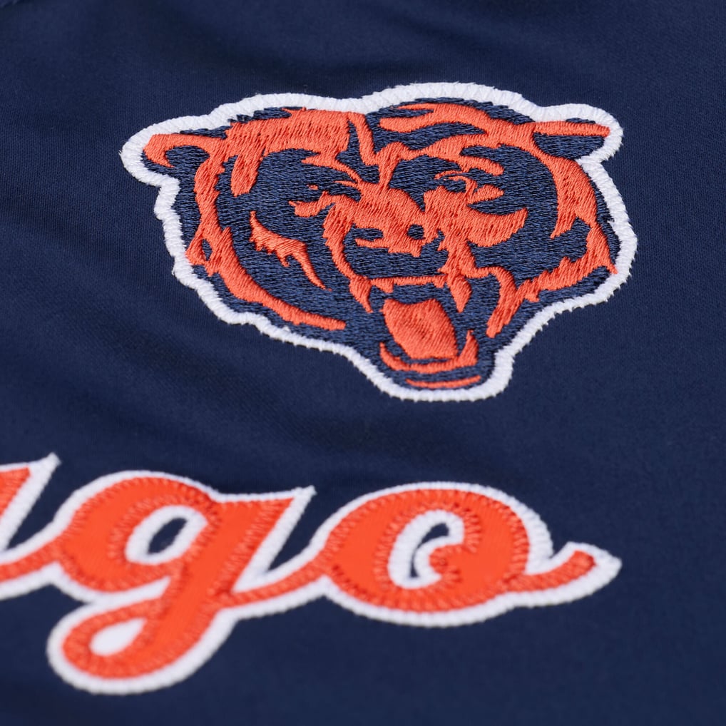  Chicago Bears Mitchell & Ness Women's Full-Snap Satin Jacket - Navy