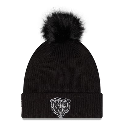 Chicago Bears New Era Women's 2026 Salute To Service Cuffed Knit Hat with Pom - Black