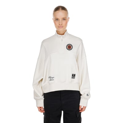  Chicago Bears New Era Women's Academic Quarter-Zip Pullover - Cream