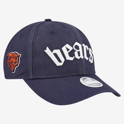 Chicago Bears New Era Women's Gothic Font 9FORTY M-Crown Adjustable Hat - Navy
