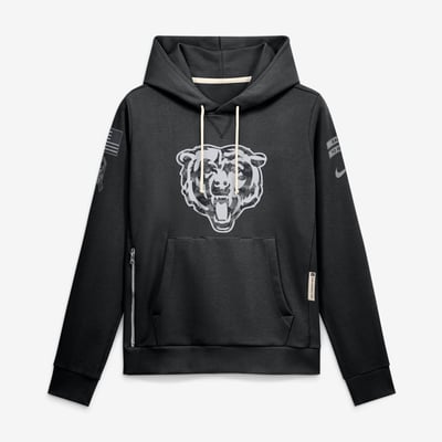 Chicago Bears Nike Women's 2026 Salute to Service Sideline Dri-FIT Pullover Hoodie - Black