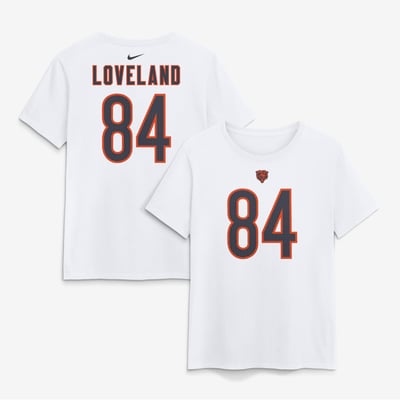 Colston Loveland Chicago Bears Nike Women's Name & Number T-Shirt - White