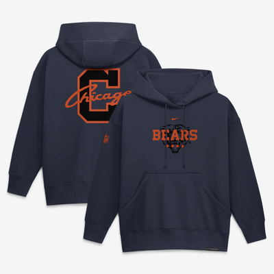  Chicago Bears Nike Women's 2026 Rivalries Collection Oversized Pullover Hoodie - Navy