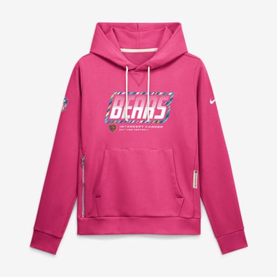  Chicago Bears Nike Women's 2026 NFL Crucial Catch Sideline Standard Issue Dri-FIT Pullover Hoodie - Pink