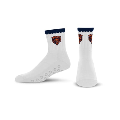  Chicago Bears PRO Compression Women's Heartshape Grippers Yoga-Pilates Quarter Socks - White