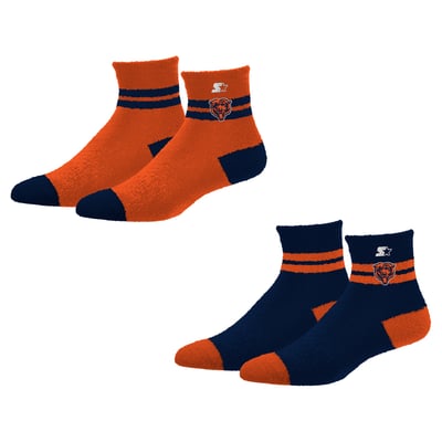 Chicago Bears Starter Women's Cozy Cuff Stripes Quarter-Length Plush Socks