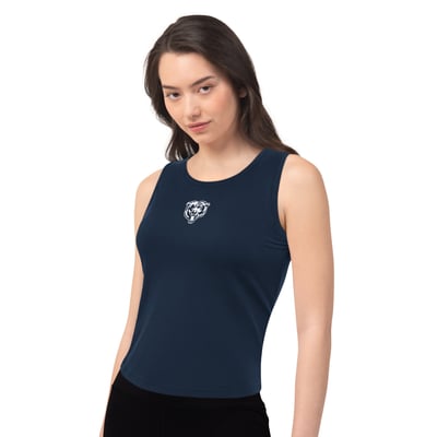  Chicago Bears Starter Women's  Athleisure Cropped Tank Top - Navy
