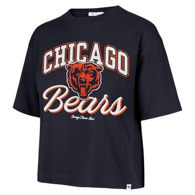 Chicago Bears Stoney Clover Lane x '47 Women's Script City Boxy Cropped T-Shirt - Navy