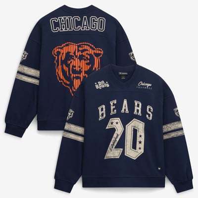  Chicago Bears The Wild Collective Women's Baggy V-Neck Sweatshirt - Navy