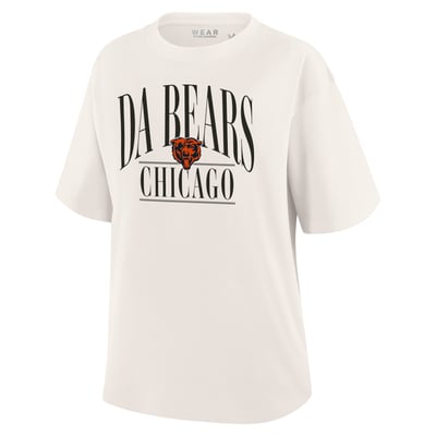  Chicago Bears WEAR by Erin Andrews Women's Bear Down Boyfriend T-Shirt - Cream