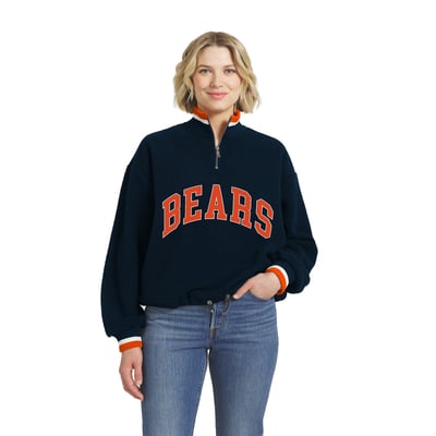  Chicago Bears WEAR by Erin Andrews Women's Polar Fleece Half-Zip Pullover - Navy