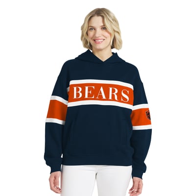  Chicago Bears WEAR by Erin Andrews Women's Stripe Hoodie - Navy