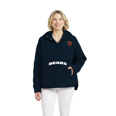  Chicago Bears WEAR by Erin Andrews Women's Woven Packable Jacket - Navy