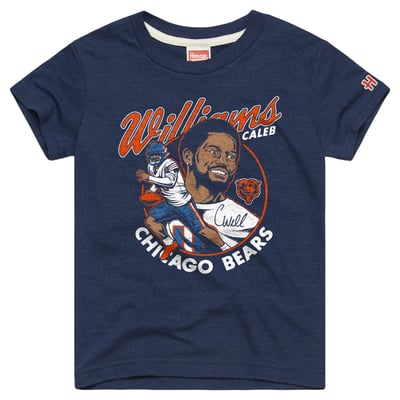Caleb Williams Chicago Bears Homage Youth Player Graphic Tri-Blend T-Shirt - Navy