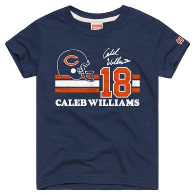 Caleb Williams Chicago Bears Homage Youth Remix Signature Tri-Blend T-Shirt - Navy