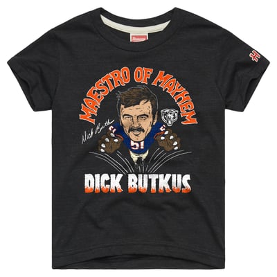 Dick Butkus Chicago Bears Homage Youth Retired Greats T-Shirt - Charcoal