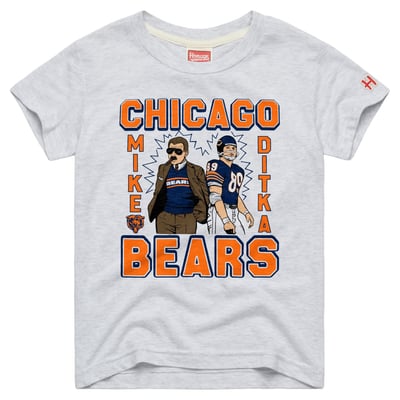 Mike Ditka Chicago Bears Homage Youth Retired Greats T-Shirt - Ash