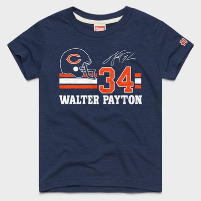 Walter Payton Chicago Bears Homage Youth Remix Signature Tri-Blend T-Shirt - Navy