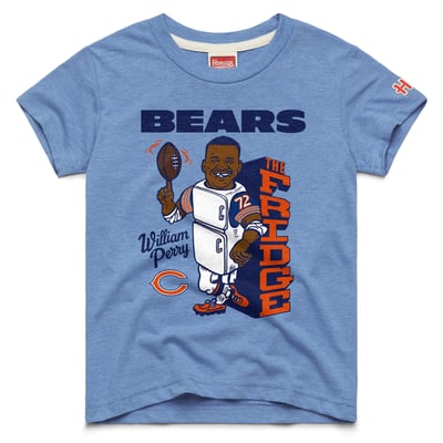 William Perry Chicago Bears Homage Youth Retired Greats T-Shirt - Light Blue