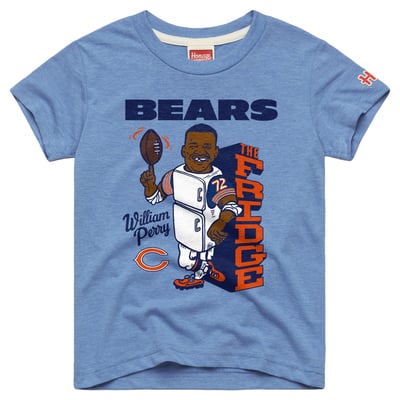 William Perry Chicago Bears Homage Youth Retired Greats T-Shirt - Light Blue