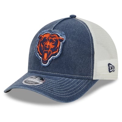  Chicago Bears New Era Youth Fan 9FORTY A-Frame Trucker Adjustable Hat - Navy