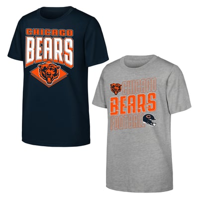 Chicago Bears Outerstuff Youth Trench Kings 2-Pack T-Shirt Set - Navy/Gray