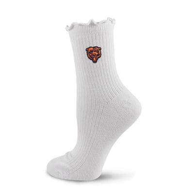  Chicago Bears PRO Compression Youth Logo Lettuce Hem Quarter Socks - White
