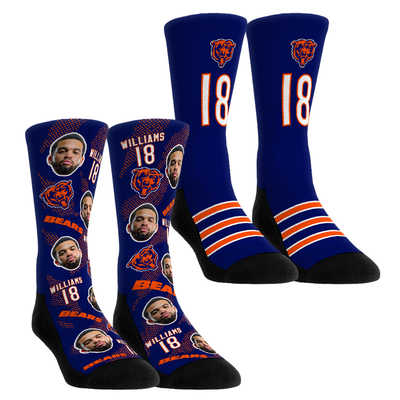 Caleb Williams Chicago Bears Rock Em Youth Player Football Guy Two-Pack Crew Sock Set