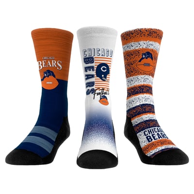 Chicago Bears Rock Em Youth Throwback Three-Pack Crew Sock Set - 