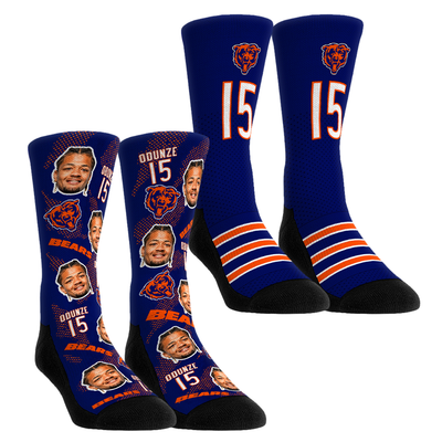 Rome Odunze Chicago Bears Rock Em Youth Player Football Guy Two-Pack Crew Sock Set