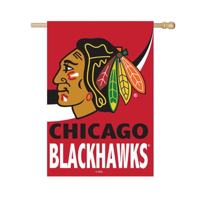  Chicago Blackhawks 29" x 43" Color Wave Double-Sided Burlap House Flag