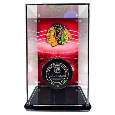  Chicago Blackhawks Fanatics Authentic Tall Puck Display Case with Image