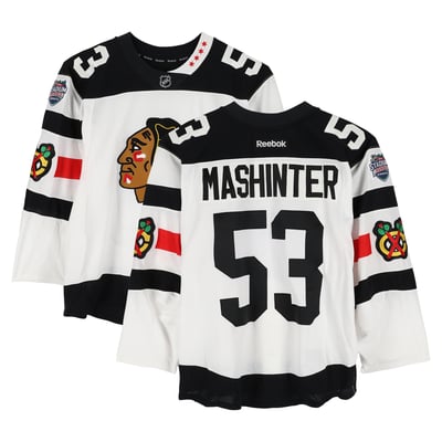 Brandon Mashinter Chicago Blackhawks Fanatics Authentic Practice-Used #53 White Jersey vs. Minnesota Wild on February 21, 2016 
