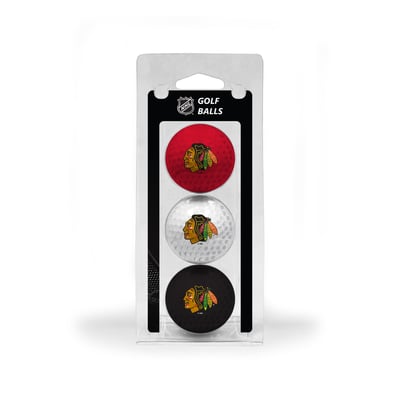 Chicago Blackhawks 3-Pack Multi-Colored Team Golf Ball Set