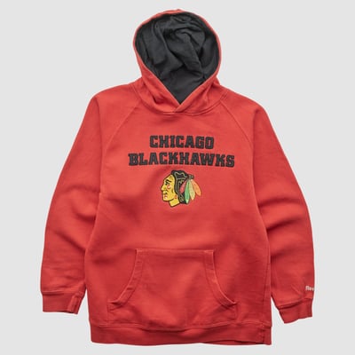 Chicago Blackhawks Reebok 2000s Hooded Pullover Sweatshirt - Red - Yth L by Fanatics Real Vintage