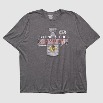 Chicago Blackhawks Reebok 2015 T-shirt - Charcoal - 2XL by Fanatics Real Vintage