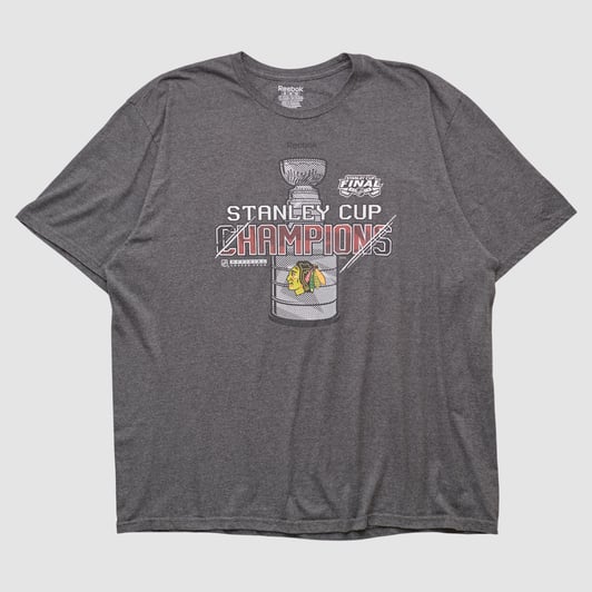 Chicago Blackhawks Reebok 2015 T-shirt - Charcoal - 2XL by Fanatics Real Vintage