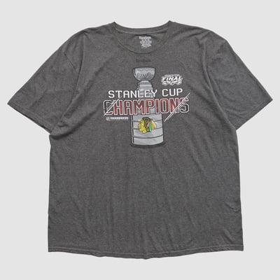 Chicago Blackhawks Reebok 2015 T-shirt - Dark Heather Gray - 2XL by Fanatics Real Vintage