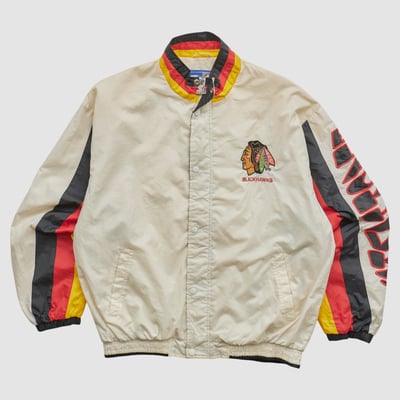 Chicago Blackhawks Starter 90s Full Snap Jacket - Beige - L by Fanatics Real Vintage