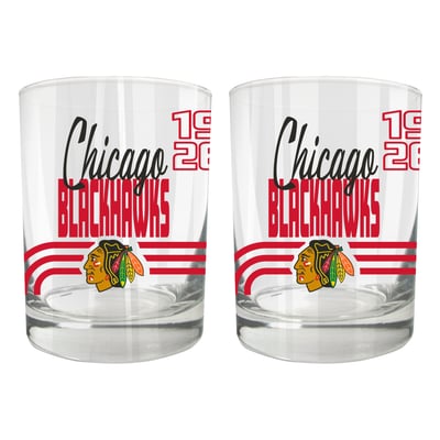 Chicago Blackhawks Two-Piece 12oz. Heritage Rocks Glass Set
