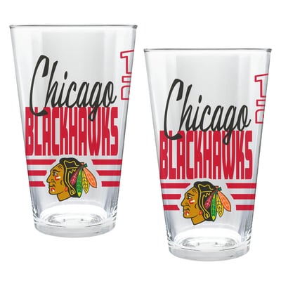 Chicago Blackhawks Two-Piece 16oz. Heritage Pint Glass Set