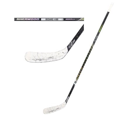 Connor Bedard Chicago Blackhawks Autographed Fanatics Authentic Game-Used Black Sherwood Stick from the 2025-26 NHL Season - NF70456715